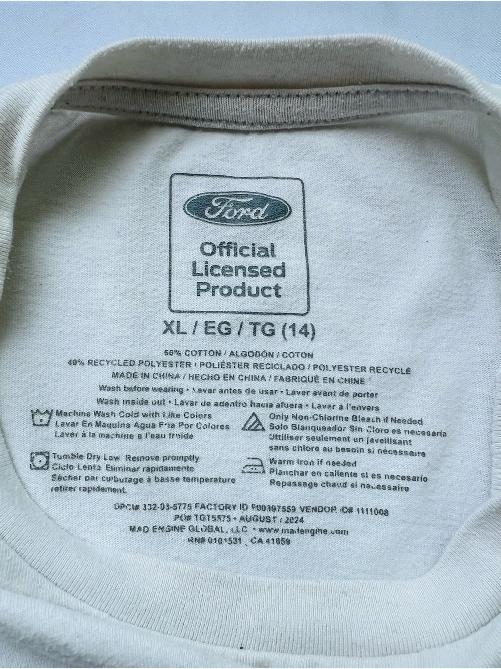 Ford Bronco Tee - White with Orange and Blue Print - Picture 7 of 8